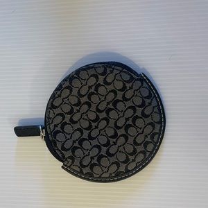 Coach Coin Purse Round Case Black